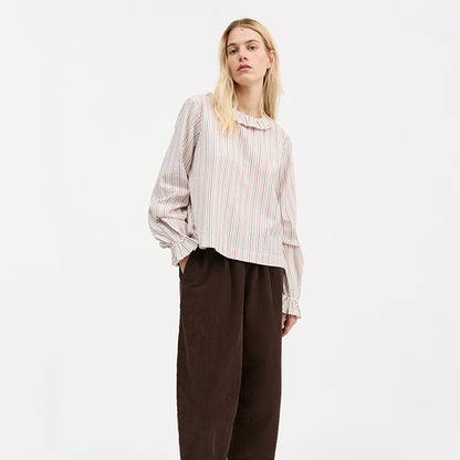 Cornflower skjorte | Raspberry stripe