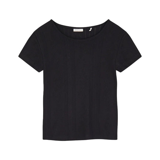 Anna Cap Sleeve Tee | Sort