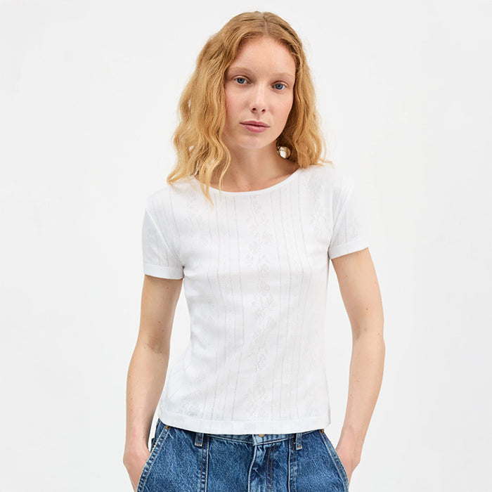 Anna Cap Sleeve Tee | Hvid