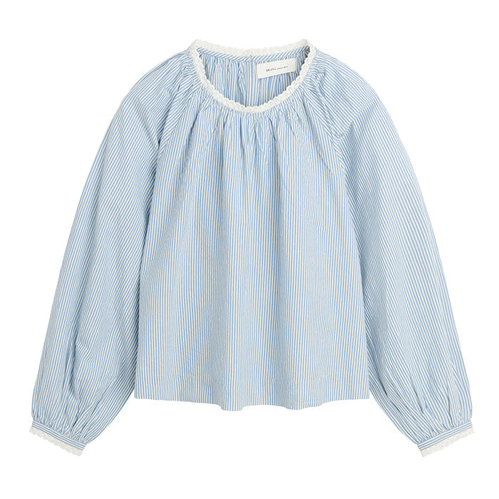 Karlie Blouse | Light Blue/White Stripe