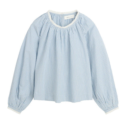 Karlie Blouse | Light Blue/White Stripe