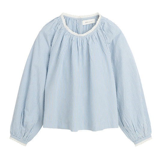 Karlie Blouse | Light Blue/White Stripe