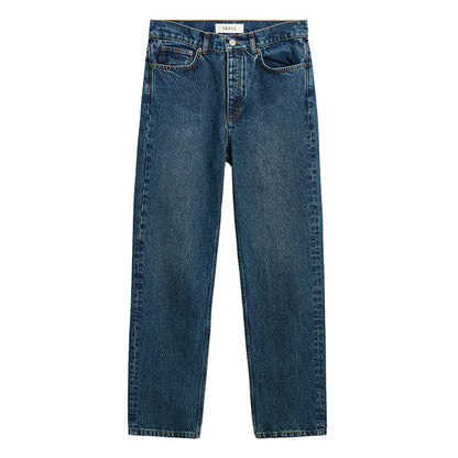 Sharon straight jeans | Washed dark blue
