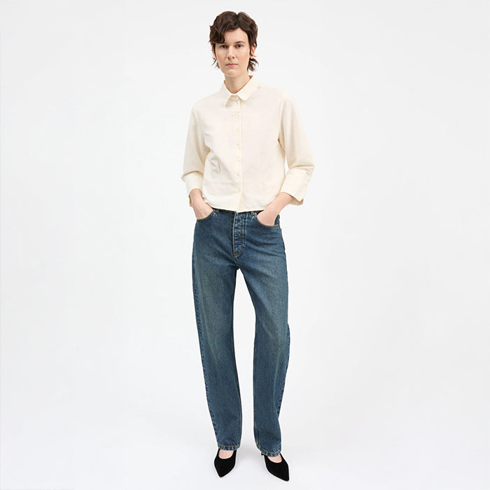 Sharon straight jeans | Washed dark blue