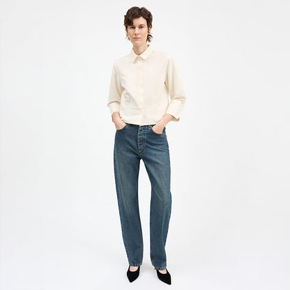 Sharon straight jeans | Washed dark blue