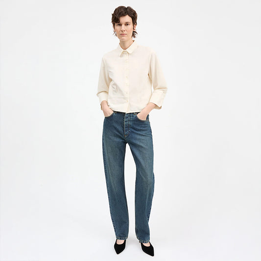 Sharon straight jeans | Washed dark blue