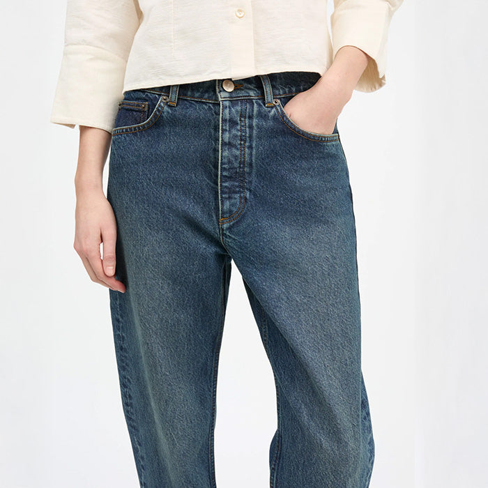 Sharon straight jeans | Washed dark blue
