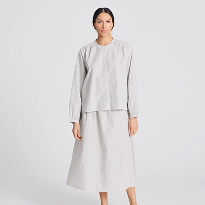 Vilda smalstribet skjorte | Mulch/White
