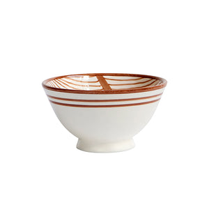 Mønstret keramikskål, Rødbrun